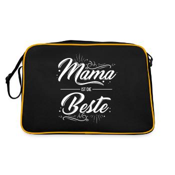 Mutter Muttertag Spruch Lieblingsmama Geschenk Mam - Retro Tasche - Schwarz/Gold - Hinten