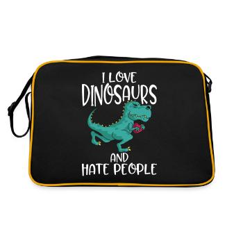 Dinosaur Gift Dino Lover Gift - Retro Bag - black/gold - Back