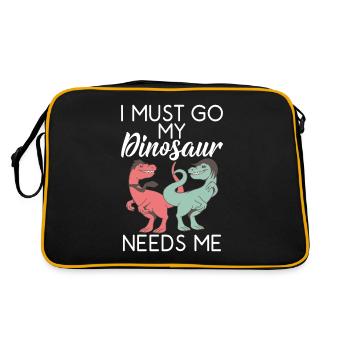 Dinosaur Gift Dino Lover Gift - Retro Bag - black/gold - Back