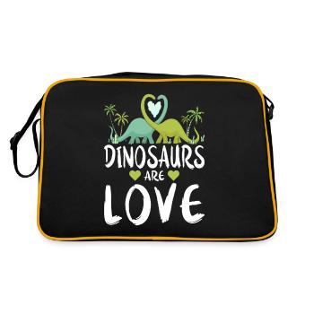 Dinosaur Gift Dino Lover Gift - Retro Bag - black/gold - Back