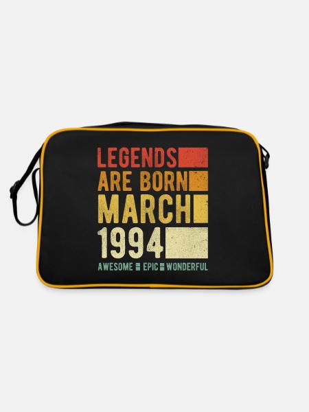 Geburtstag März 1994 - Retro Tasche - Schwarz/Gold