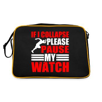 If I Collapse, Please Pause My Watch 4 - Retro Tasche - Schwarz/Gold - Hinten