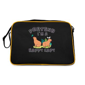 Capybara Hummor For A Happy Capy Grand Rongeur - Sac Retro - noir/or - Dos