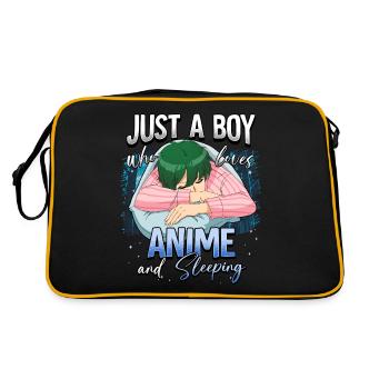 Anime Otaku Weeb - Retro Tasche - Schwarz/Gold - Hinten