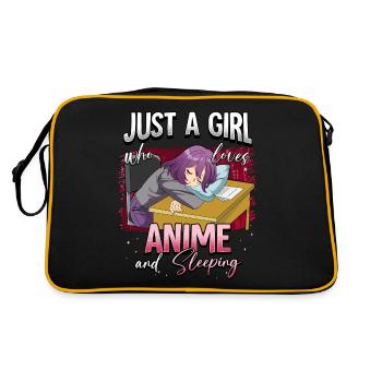 Anime Otaku Weeb - Retro Tasche - Schwarz/Gold - Hinten