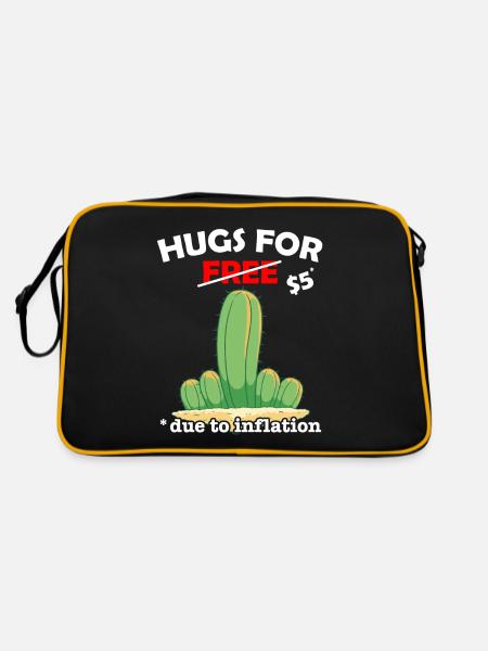 Fucktus cactus valentine costume Hugs For Free - Retro Tasche - Schwarz/Gold - Hinten