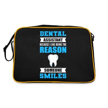 I Like Being The Reason Someone Smiles Dental - Retro Tasche - Schwarz/Gold - Hinten