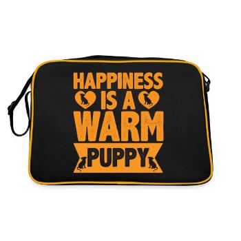 Happiness is a warm pooch - Heart and Dogs - Retro Bag - black/gold - Back