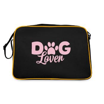 Hundeliebhaber - Pink Paw - Retro Tasche - Schwarz/Gold - Hinten