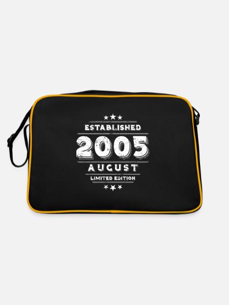 Geburtstag im August 2005 - August - Retro Tasche - Schwarz/Gold - Hinten