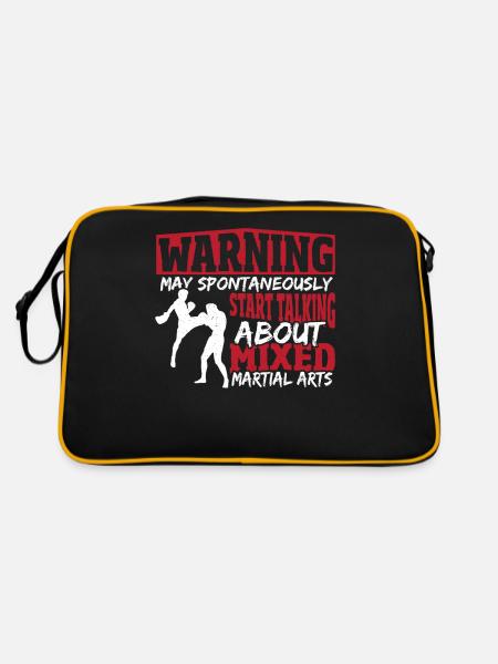 Warning May Start Talking About Mixed Martial - Retro Bag - black/gold - Back