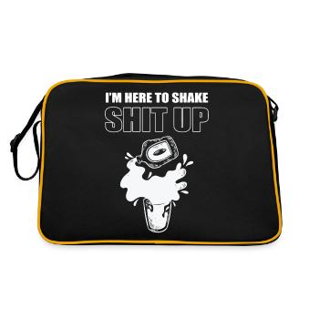 I'm Here To Shake Shit Up Barkeeper Mixologist - Retro Tasche - Schwarz/Gold - Hinten