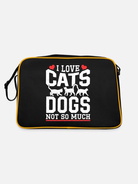 J’aime les chats les chiens pas tellement chat mignon - Sac Retro - noir/or - Dos
