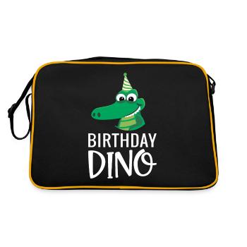 Dinosaur Gift Dino Lover Gift - Retro Bag - black/gold - Back