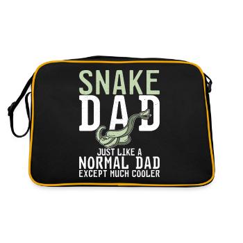 Schlange Geschenk Schlangenliebhaber - Retro Tasche - Schwarz/Gold - Hinten