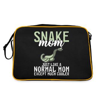 Schlange Geschenk Schlangenliebhaber - Retro Tasche - Schwarz/Gold - Hinten