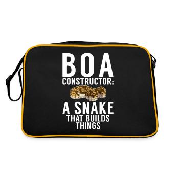 Schlange Geschenk Schlangenliebhaber - Retro Tasche - Schwarz/Gold - Hinten