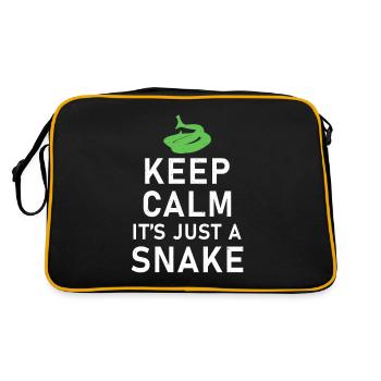 Schlange Geschenk Schlangenliebhaber - Retro Tasche - Schwarz/Gold - Hinten