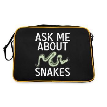 Schlange Geschenk Schlangenliebhaber - Retro Tasche - Schwarz/Gold - Hinten