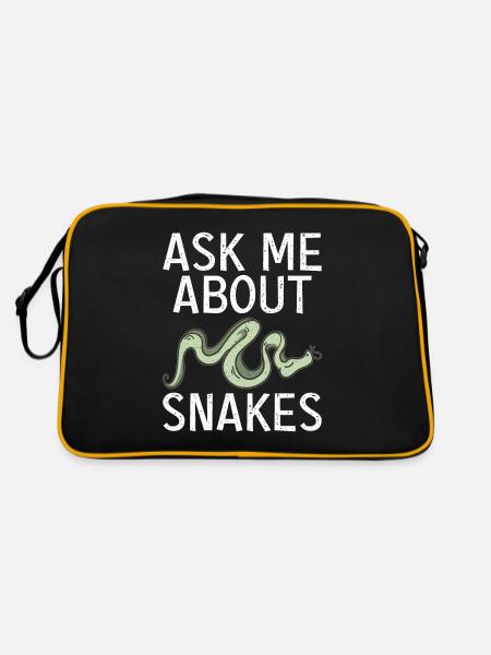 Snake Gift Snake Lover - Retro Bag - black/gold - Back