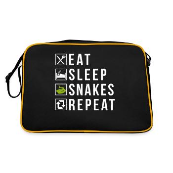 Schlange Geschenk Schlangenliebhaber - Retro Tasche - Schwarz/Gold - Hinten