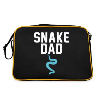 Schlange Geschenk Schlangenliebhaber - Retro Tasche - Schwarz/Gold - Hinten