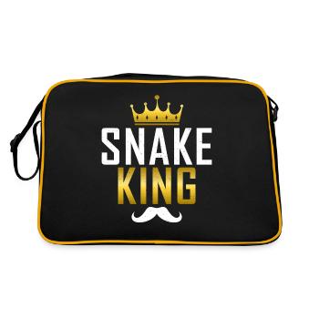 Schlange Geschenk Schlangenliebhaber - Retro Tasche - Schwarz/Gold - Hinten
