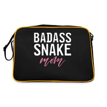 Schlange Geschenk Schlangenliebhaber - Retro Tasche - Schwarz/Gold - Hinten