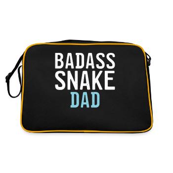 Schlange Geschenk Schlangenliebhaber - Retro Tasche - Schwarz/Gold - Hinten