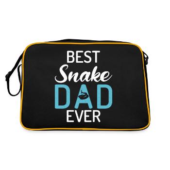 Schlange Geschenk Schlangenliebhaber - Retro Tasche - Schwarz/Gold - Hinten