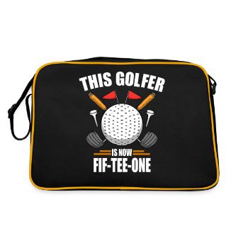 Chemises de golf d’anniversaire pour hommes 51st ans golfing - Sac Retro - noir/or - Dos