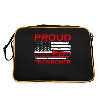 Trombone Proud Tromboner Marching Band Trombonist - Retro Tasche - Schwarz/Gold - Hinten