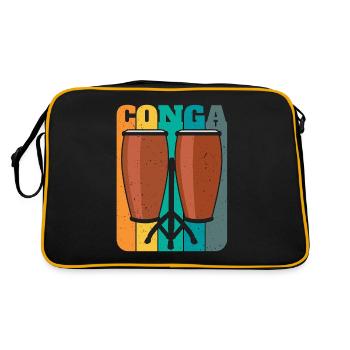 Conga Retro Musical Instrument Drums Conga Player - Retro Bag - black/gold - Back