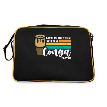 Conga Life Is Better With Retro Musical Instrument - Retro Bag - black/gold - Back