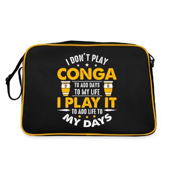 Conga I Don't Play Conga To Add Days To My Drummer - Retro Bag - black/gold - Back