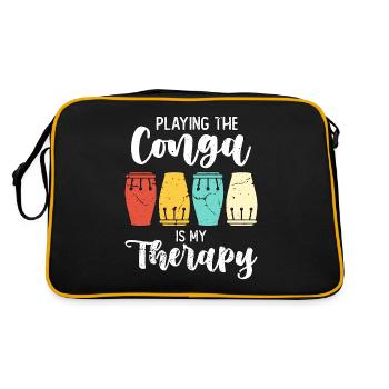 Conga Playing The Conga Is Retro Percussion Drums - Retro Bag - black/gold - Back