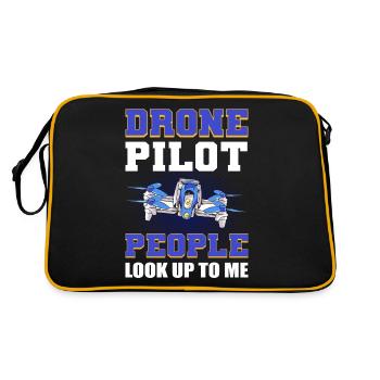 Drone Pilot People Look Up To Me Drone Flying - Retro Bag - black/gold - Back