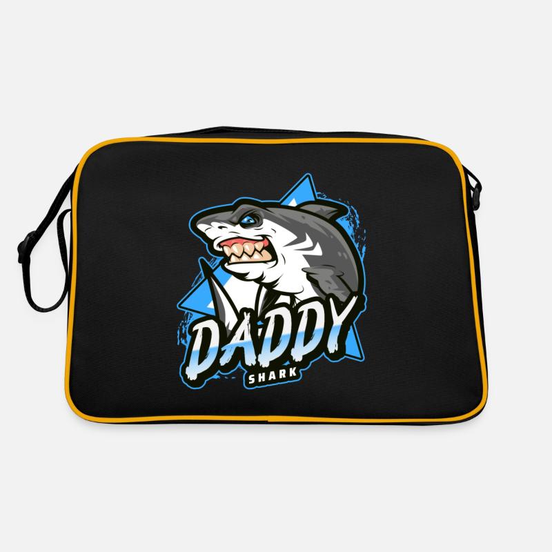 Papa Haifisch - Retro Tasche - Schwarz/Gold