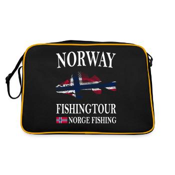 Norway fishing Norway Flag - Retro Bag - black/gold - Back