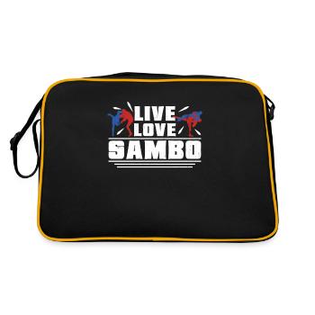 Live Love Awesome Sambo Combat Sport Sambo russe - Sac Retro - noir/or - Dos