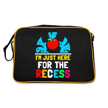 Ich Bin Nur Für Die Pause Hier Schulstart Schule - Retro Tasche - Schwarz/Gold - Hinten