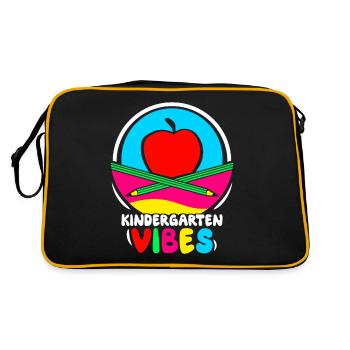 Kindergarten Vibes Mignons Enfants Humour Dictons - Sac Retro - noir/or - Dos