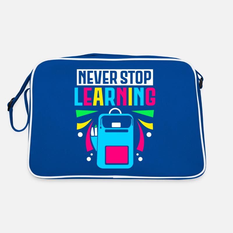 Never stop learning Back to school Retro Bag