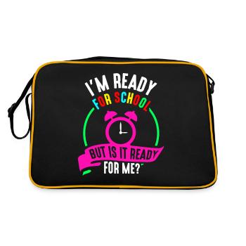 Je suis prête pour l’école, elle est prête pour moi - Sac Retro - noir/or - Dos