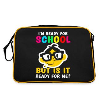 Je suis prête pour l’école, elle est prête pour moi - Sac Retro - noir/or - Dos