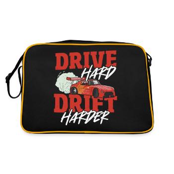 Drive Hard Drift Harder Drifting Car Racing - Retro Bag - black/gold - Back