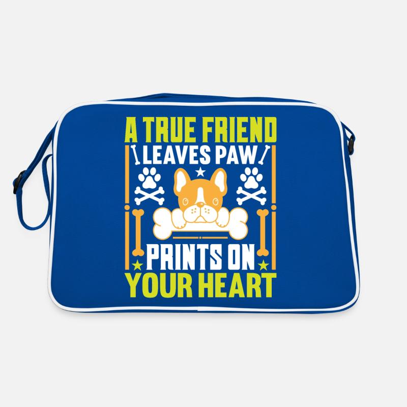 Ein wahrer Freund hinterlässt Pfotenabdrücke in de Retro Tasche