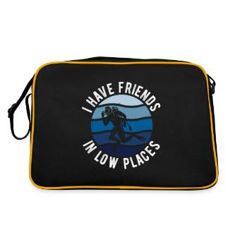 Apnoetaucher Freitaucher Taucher - Retro Tasche - Schwarz/Gold - Hinten