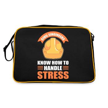 Civil Engineers Know How To Handle Stress Civil - Retro Bag - black/gold - Back