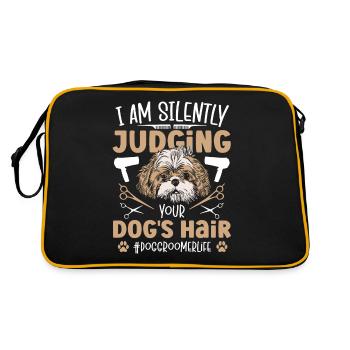 Je juge silencieusement le chien à poils de votre chien - Sac Retro - noir/or - Dos